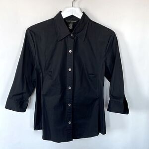 Club Monaco Vintage Black 3/4 Sleeve Button Down Shirt